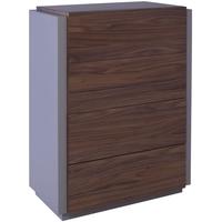 Gillmore Space Marlow Stone Chest of Drawer - 4 Drawers with Walnut Accent