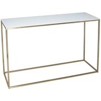 Gillmore Space Kensal White Console Table - with Brass Base