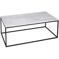 Gillmore Space Kensal Marble Coffee Table - with Black Base Rectangular
