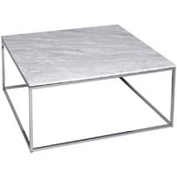 Gillmore Space Kensal Marble Coffee Table - with Polished Steel Base Square
