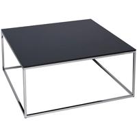 Gillmore Space Kensal Black Coffee Table - with Polished Steel Base Square