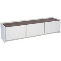 gillmore space essentials white tv sideboard with walnut