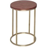 gillmore space kensal walnut side table with brass base circular