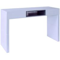 Gillmore Space Savoye White High Console Table - with Graphite Accent