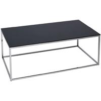 gillmore space kensal black coffee table with polished steel base rect ...