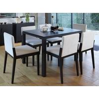 gillmore space cordoba wenge dining set with 6 fabric off white chairs ...