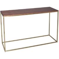 Gillmore Space Kensal Walnut Console Table - with Brass Base