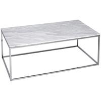 Gillmore Space Kensal Marble Coffee Table - with Polished Steel Base Rectangular