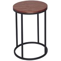 gillmore space kensal walnut side table with black base circular