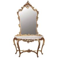 Gilt Console Table With Mirror