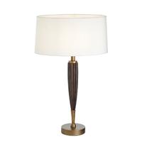 girona wood and antique brass table lamp