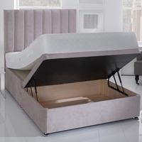 Giltedge Beds Half Opening 4FT Small Double Ottoman Base - Velvet Fabric
