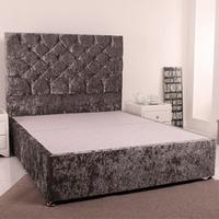Giltedge Beds 4FT 6 Double Divan Base - Crushed Velvet Fabric
