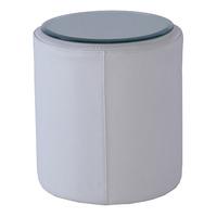 Gillmore Space Enzo Round White Leather Lamp Table