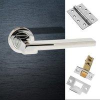 Ginevra Forme Designer Fire Lever on Contempo Round Rose - Polished Chrome Handle Pack