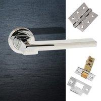 Ginevra Forme Designer Lever on Contempo Round Rose - Polished Chrome Handle Pack