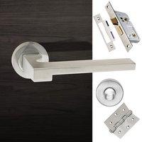 ginevra forme designer bathroom lever on contempo round rose satin chr ...