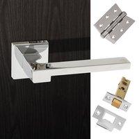 ginevra forme designer lever on minimal square rose polished chrome ha ...