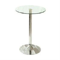 gino bistro bar table in clear glass with chrome base