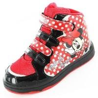 Girls Minnie Mouse Hearts Hi Top Black Trainers 12