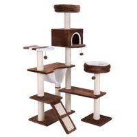 gingerbread house cat tree with ladder dark brown