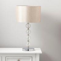 Gina Crackled Glass Cream Chrome Effect Table Lamp