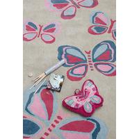 Girls Pink & Purple Butterfly Kids Bedroom Rug 100x150