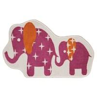 Girls Pink Nellie The Elephant Bedroom Rug