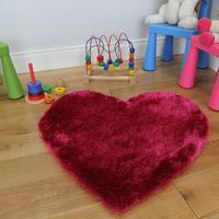 Girl\'s Fuchsia Pink Love Heart Rug Kiddy 75x75cm