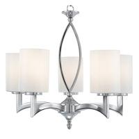 Gina 5 Lamp Chrome Ceiling Light With White Glass Cylinder Shade