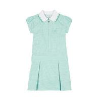 Girls\' Pleated Gingham Dress