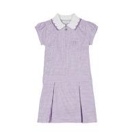 Girls\' Pleated Gingham Dress