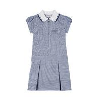 Girls\' Pleated Gingham Dress
