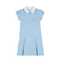Girls\' Pleated Gingham Dress