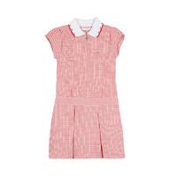 Girls\' Pleated Gingham Dress