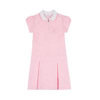 Girls\' Pleated Gingham Dress