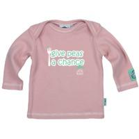 give peas a chance light pink babies envelope neck fairtrade long slee ...