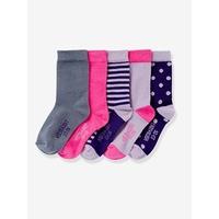 Girls Pack of 5 Pairs of Ankle Socks grey pack