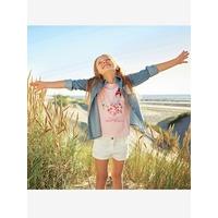 Girls Printed T-Shirt with Sequins pale pink