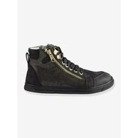 Girls Leather Trainers black