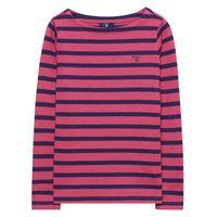 girls breton striped boatneck tee 3 8 yrs rich pink