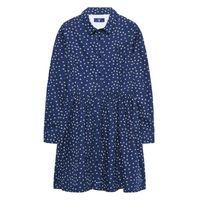 Girls Winter Flowers Shirt Dress 3-12 Yrs - Persian Blue