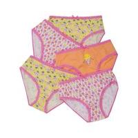 Girls 100% cotton multi-coloured ice cream print pink elasticated trim briefs five pack - Multicolour