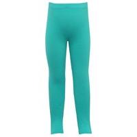 Girls full length light stretch fabric elasticated waistband jade leggings - Jade