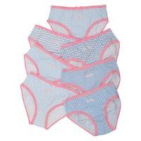 Girls 100% cotton polka dot pattern days of the week pink elasticated trim briefs - 7 pack - Multicolour