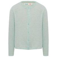 Girls long sleeve round neck button down plain classic knitted cardigan - Mint