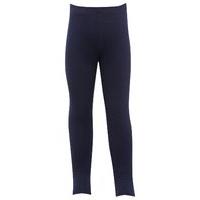 girls full length light stretch plain navy everyday cotton rich leggin ...