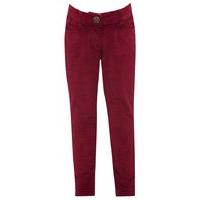 girls full length berry red cord slim leg five pocket adjustable waist ...