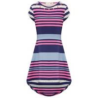 girls cotton multi coloured short sleeve stripe pattern pink oval gems ...