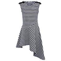 girls kite and cosmic navy and white silver thread stripe bow epaulett ...